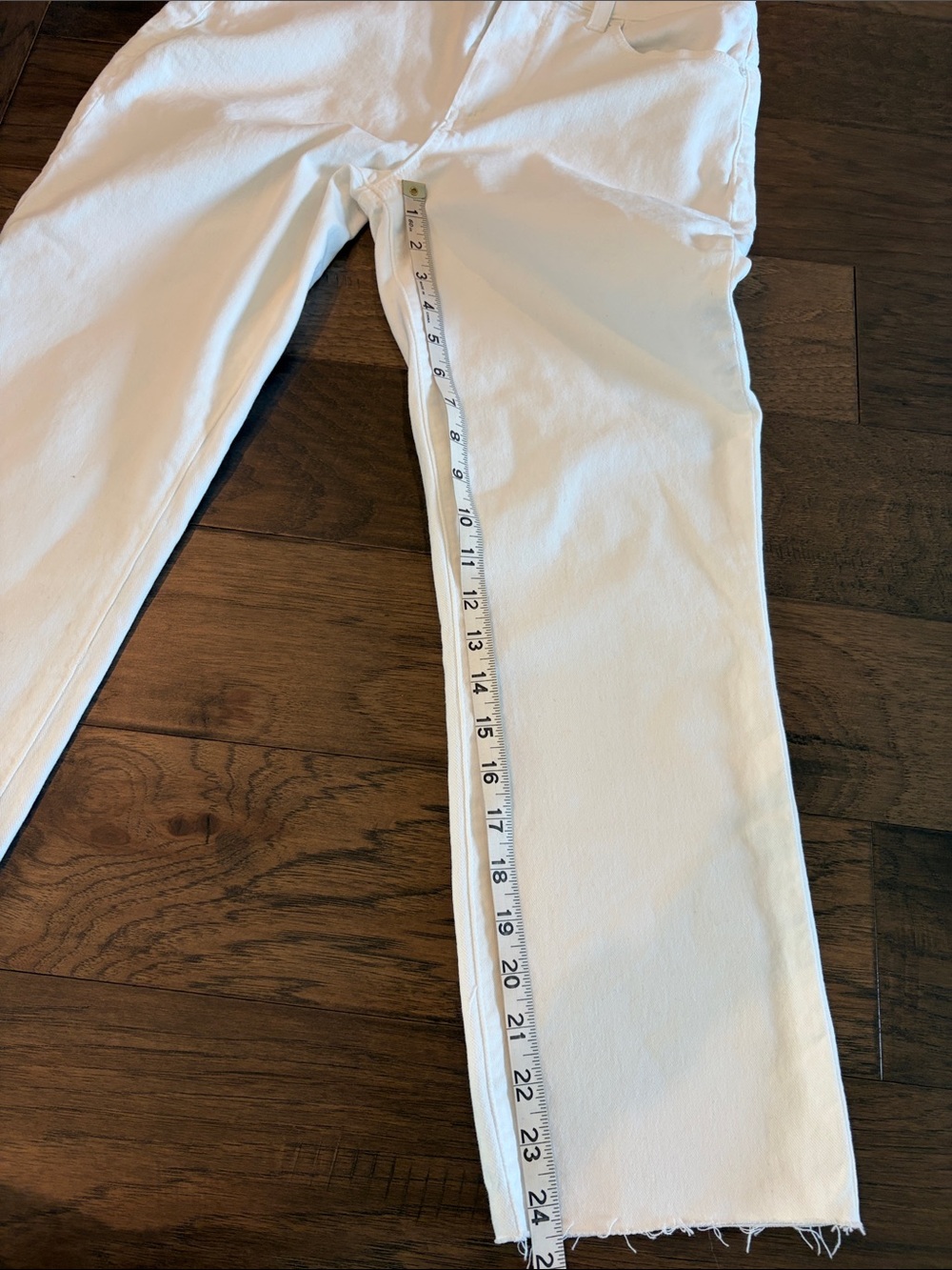 Paige Petite Cindy Crop White Jeans Sz 29 - Picture 12 of 13